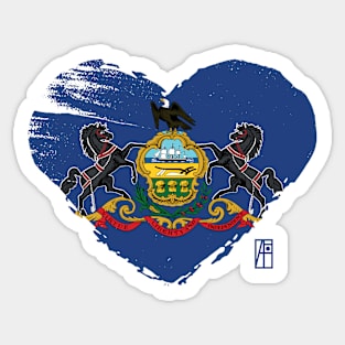 U.S. State - I Love Pennsylvania - Pennsylvania Flag Sticker